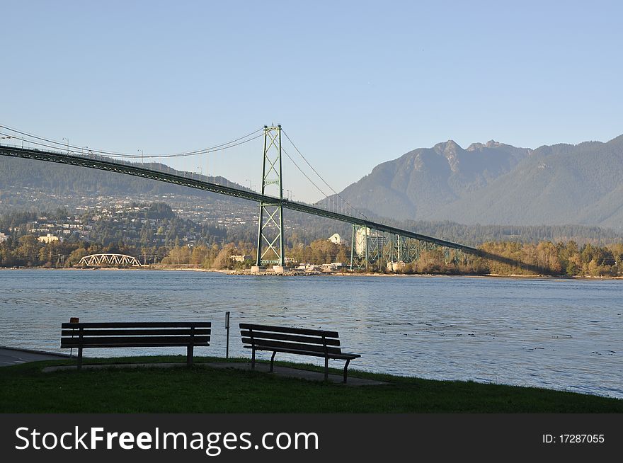 Lions gate in Stanley park, BC Canada