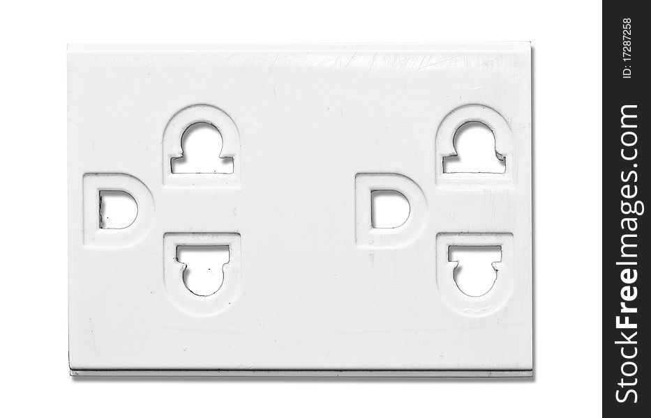 Electric socket isolated on white