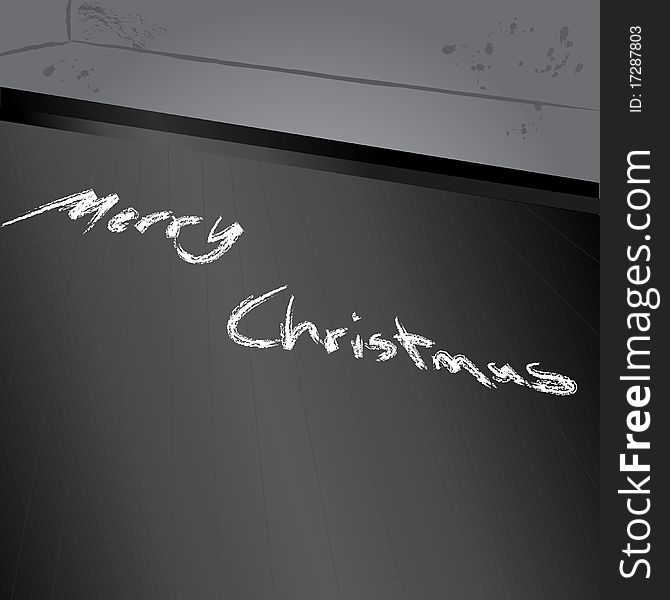 Merry Christmas wording at the black board. Merry Christmas wording at the black board