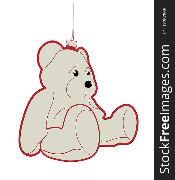 Teddy bear bauble in cartoon style