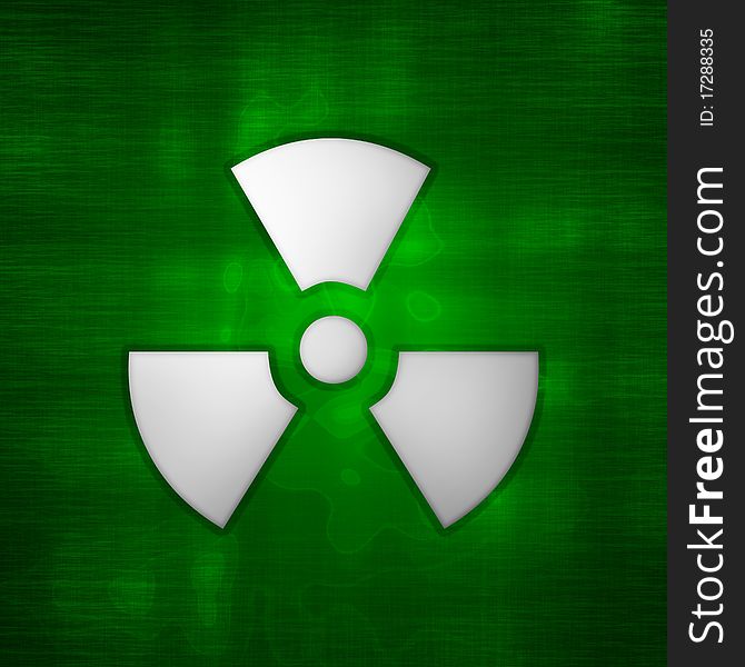 Symbol of dangerous bio hazard in green background. Symbol of dangerous bio hazard in green background