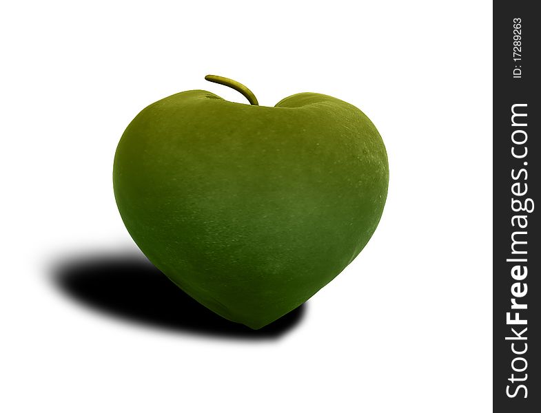 3d illustration of organic green apple fruit. 3d illustration of organic green apple fruit