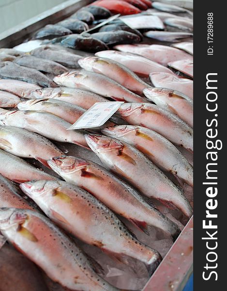 Fresh fish sold in fish marketï¼Œwhich taken in china