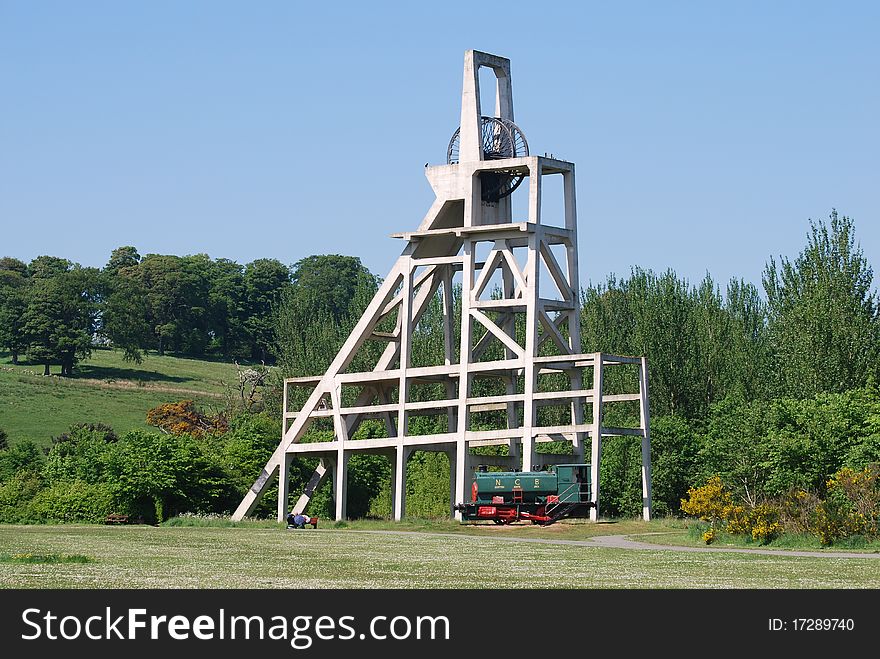 This winding gear is a memorial to the local heritage of Lochore's mining history