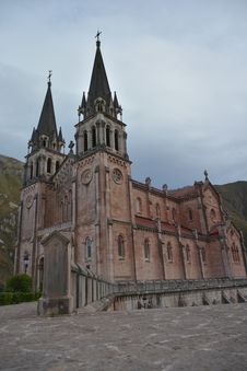 Peaks Of Europe Mountain Landscape At Covadonga Cathedral Royalty Free Stock Photography Peaks Of Europe Mountain Landscape At Covadonga Cathedral Royalty Free Stock Photography