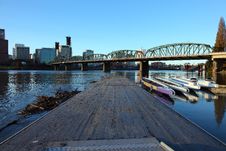 Platform And Dragon Boats. Royalty Free Stock Photo Platform And Dragon Boats. Royalty Free Stock Photo
