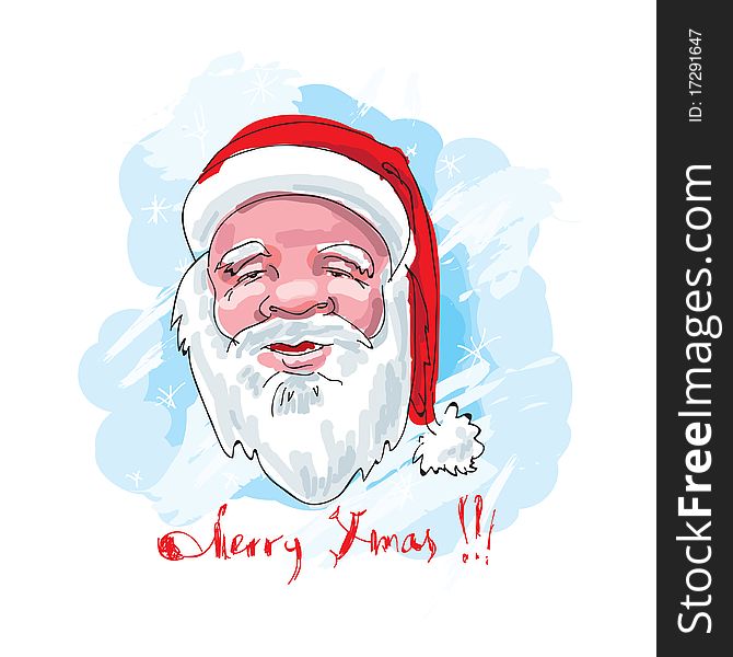 Santa. Hand drawn. Vector illustration