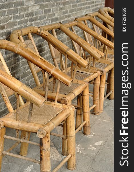 Bamboo chairs in Sichuan,west of China