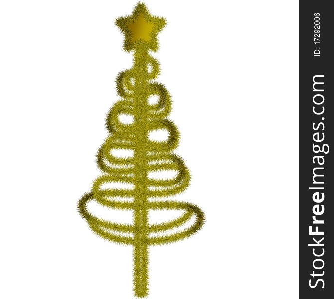 Illustration of christmas tree in colour