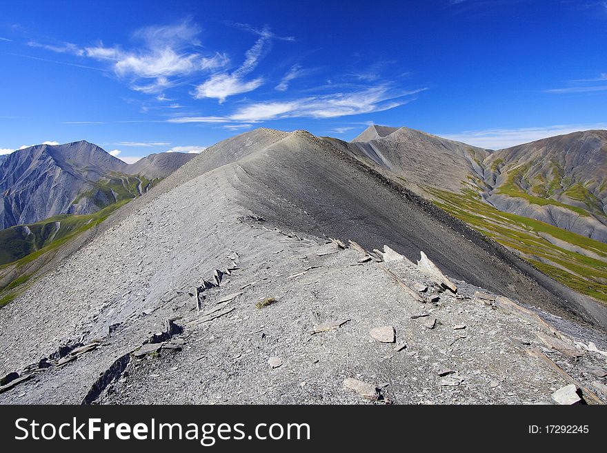 Mountain Ridge In Oisans, France