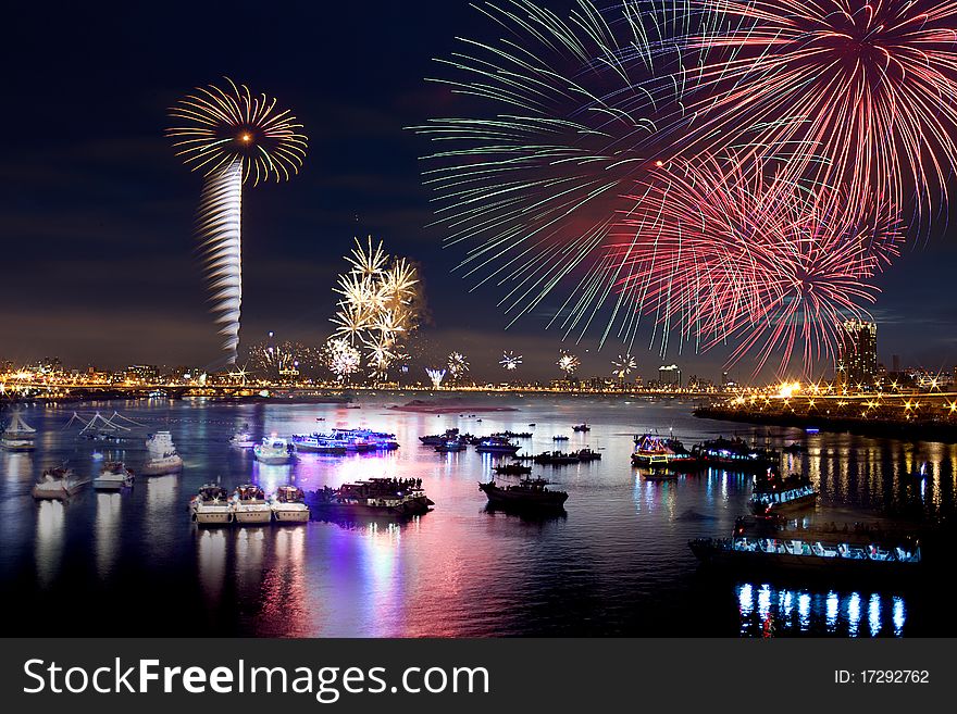 Fireworks of Taipei city