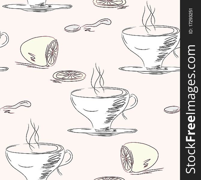 Tea Cups Seamless Pattern