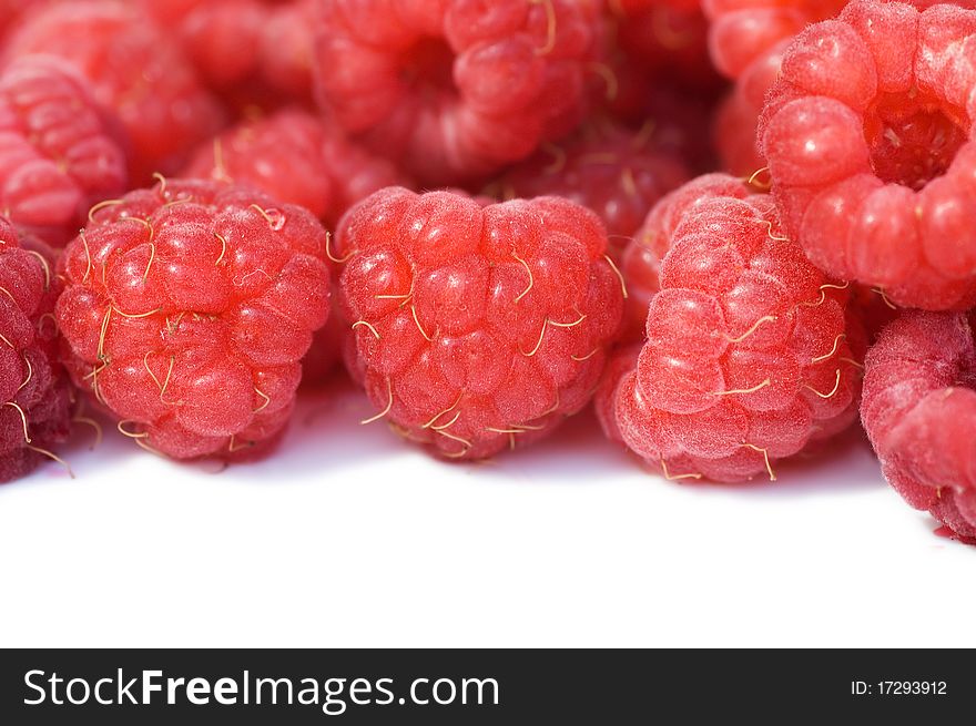 Fresh raspberry isolated on white background