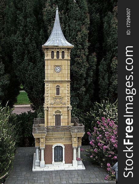 The Model Of izmit clock tower, Miniaturk Park, Istanbul.