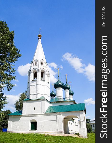 View of old church in Yaroslavl, Russia