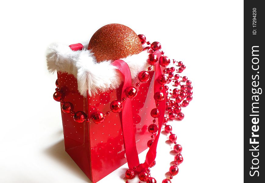 Christmas sale concept with red ball. Christmas sale concept with red ball
