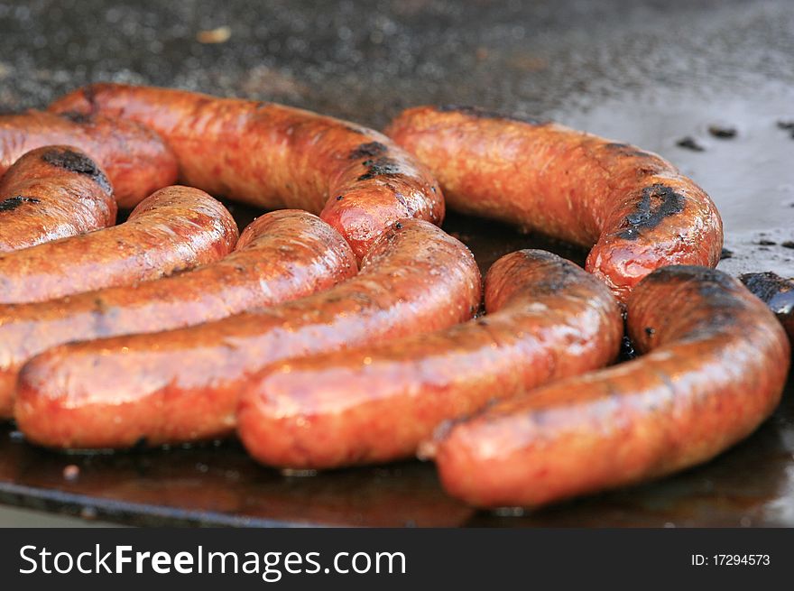 Some sausages in fast food
