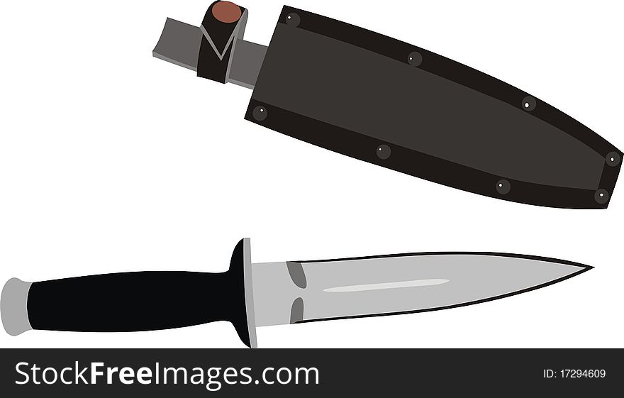 Knife with a sheath. A cold steel