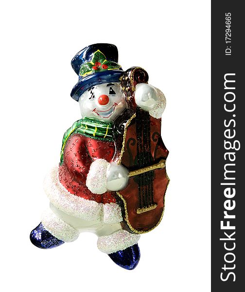 New Year's toy snowman isolated on a white background