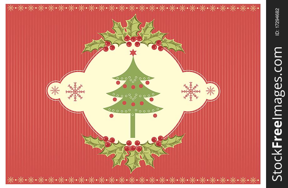 Christmas card.Vector vintage background for text.