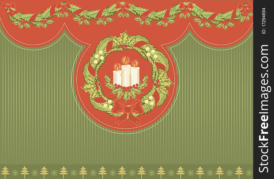 Christmas card.Vector vintage background for text.