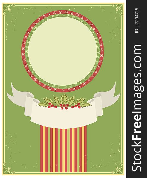 Christmas card.Vector vintage background for text.