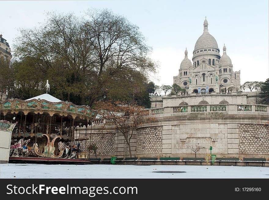 Sacre coeur under Snow - Montmartre - Paris