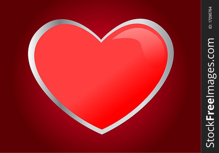 One Red Heart on a dark red background