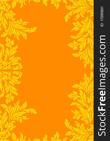 Yellow Orange Floral Frame