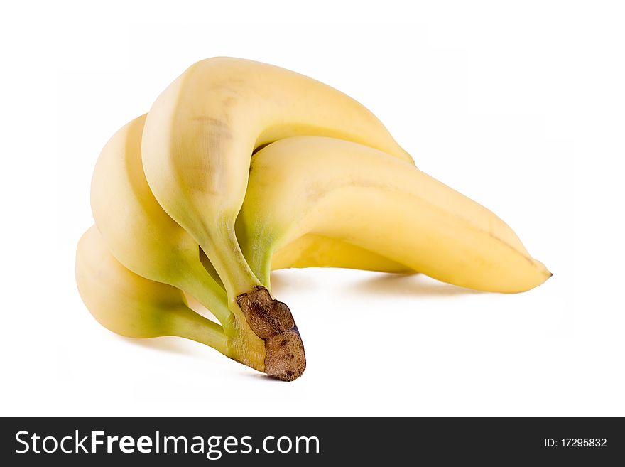 Bunch of fresh bananas, tropical fruits isolated on white. Bunch of fresh bananas, tropical fruits isolated on white