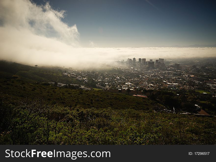 Misty Clouds over Cape Town. Misty Clouds over Cape Town