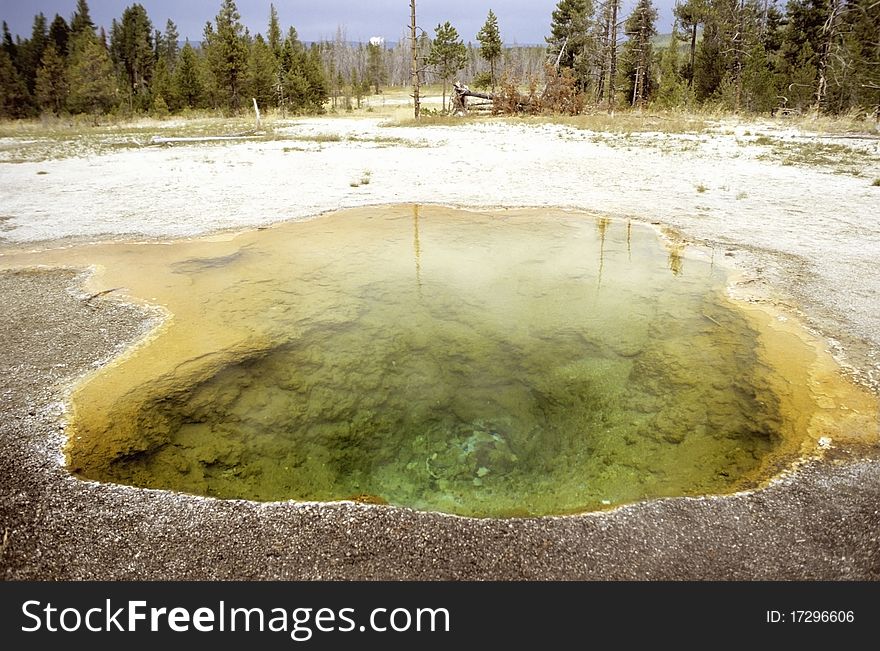 Colored pool yellowstone national park. Colored pool yellowstone national park