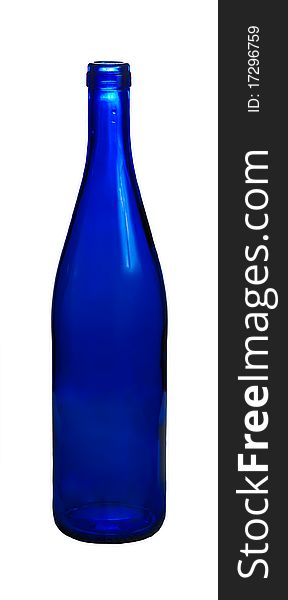 Bottle from dark blue glass. Bottle from dark blue glass