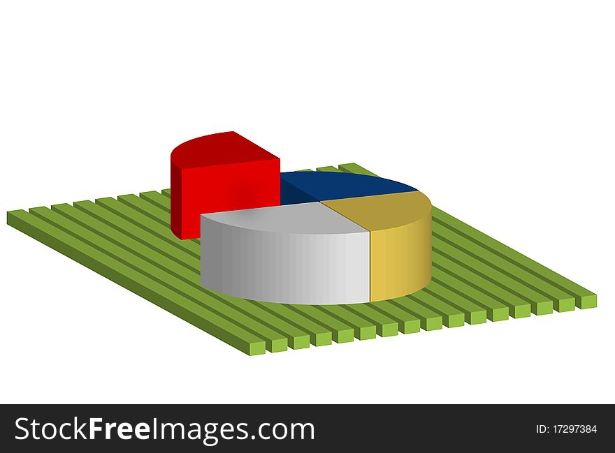 Graph, quadrant 3D. Adobe illustrator, object white isolated, 3D, vector
