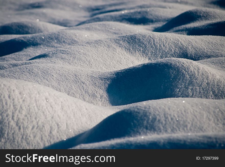 The beautiful snowdrift in the winter