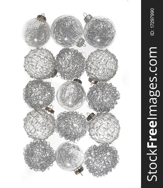 Decorations for Christmas tree on a white background