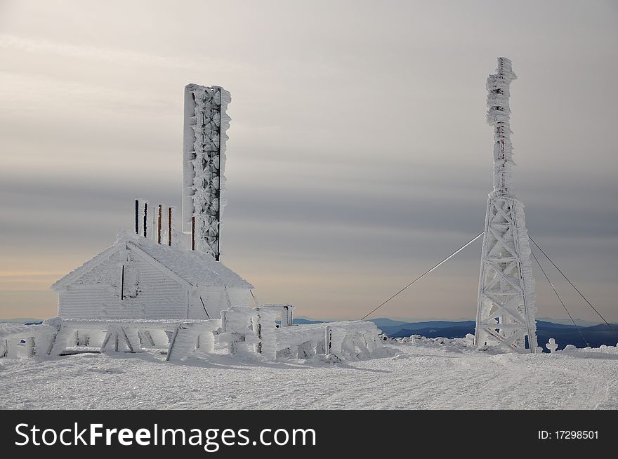 Meteorological station on the mountain top