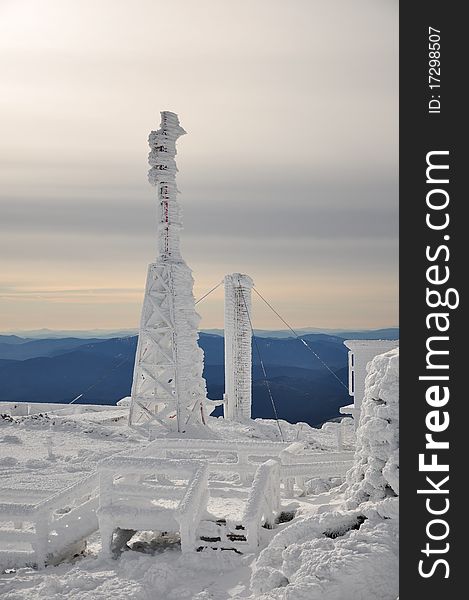 Meteorological station on the mountain top