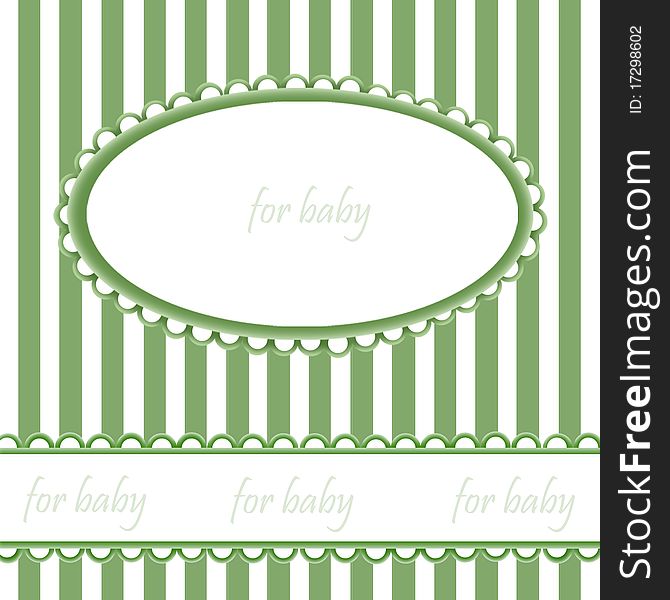 Babies  background with frame for photo or text in green tone. Babies  background with frame for photo or text in green tone