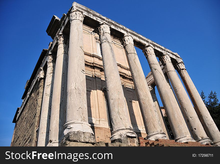 A temple in the foro romano in rome.