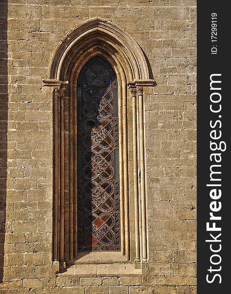 Windows with decorations in the church in Valencia, Spain. Windows with decorations in the church in Valencia, Spain