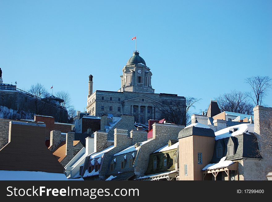 Quebec City Post Office in winter, Quebec, Canada