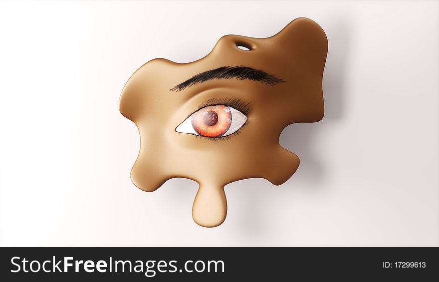3d image of eye in shape of a puzzle. 3d image of eye in shape of a puzzle