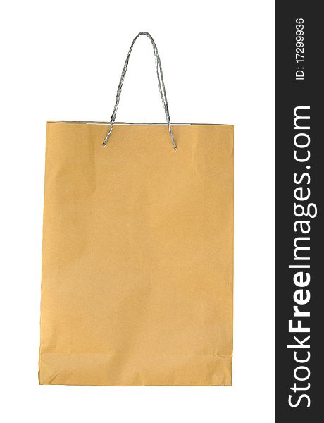 Shopping paper bag made from recycle paper.