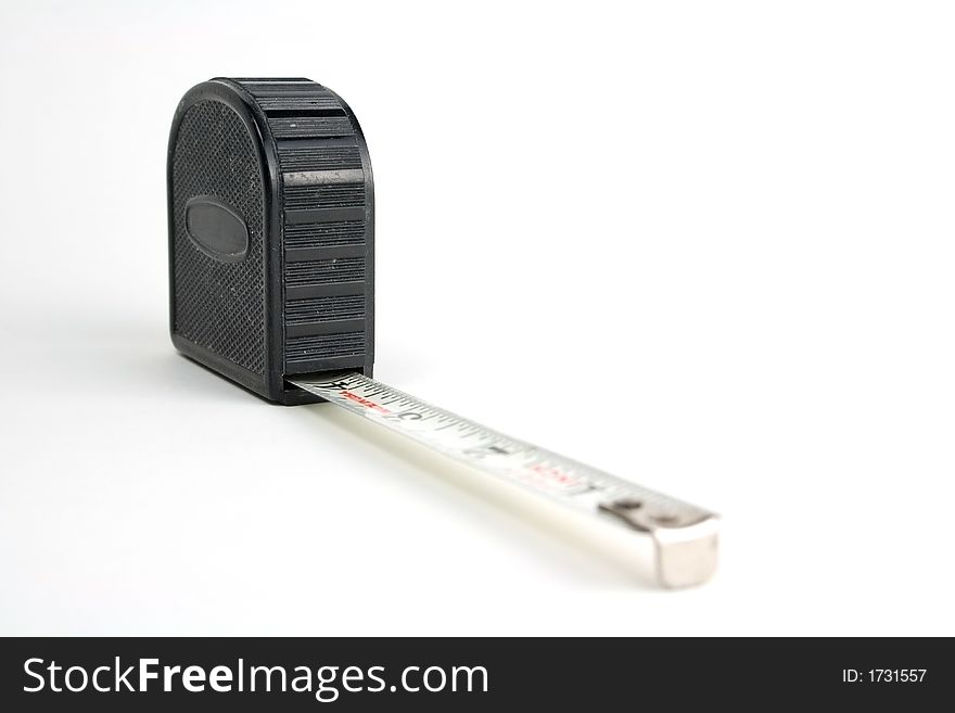 A tape measure on a white background