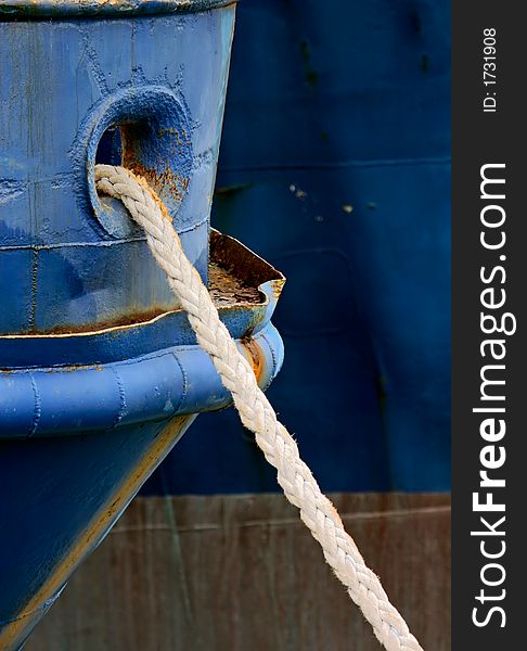 Close-up of a boat anchor rope