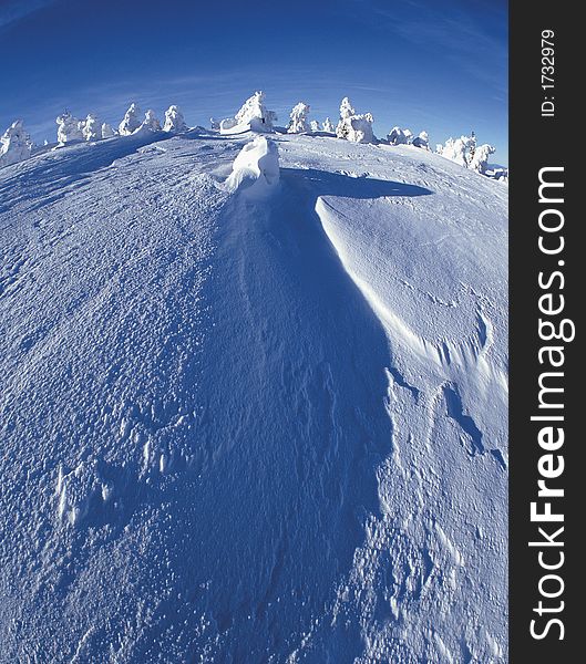 Snowy winter landscape, slovak republic