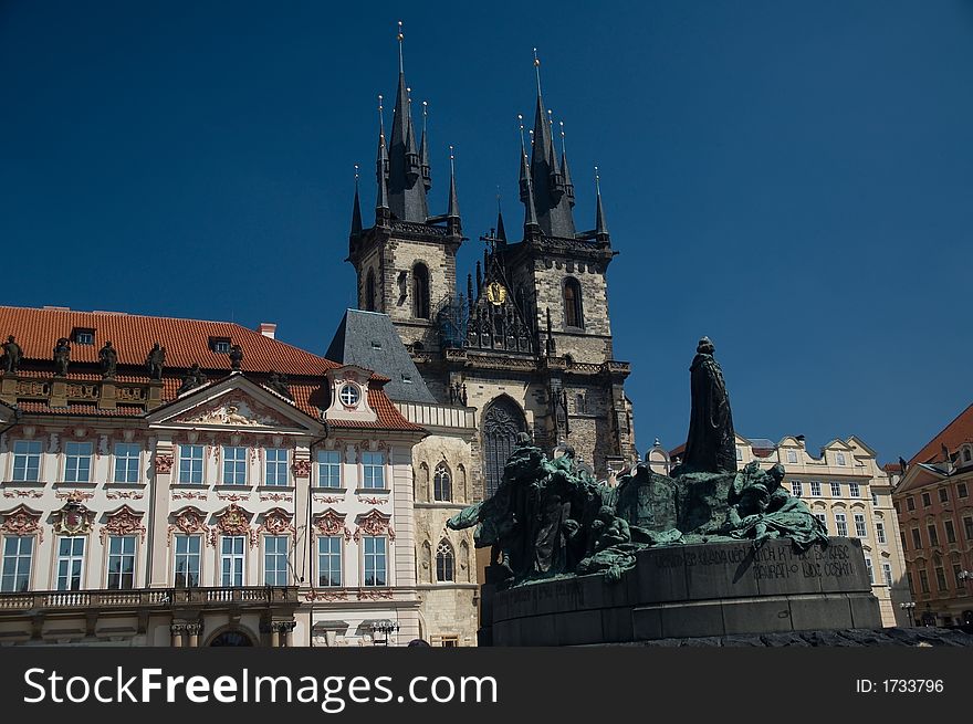 Tyn Church in Old Town Square, Prague.