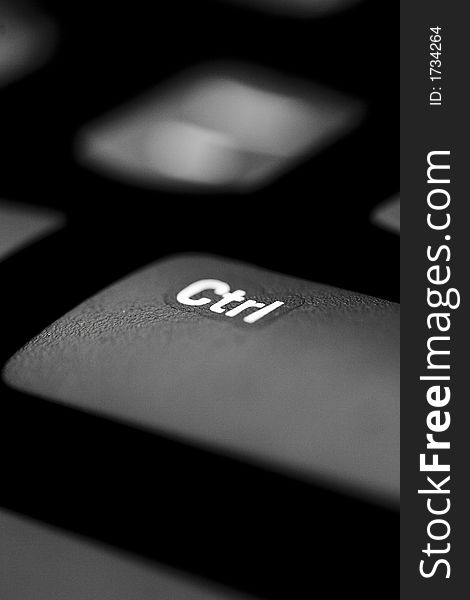 Black computer keyboard on laptop. Black computer keyboard on laptop