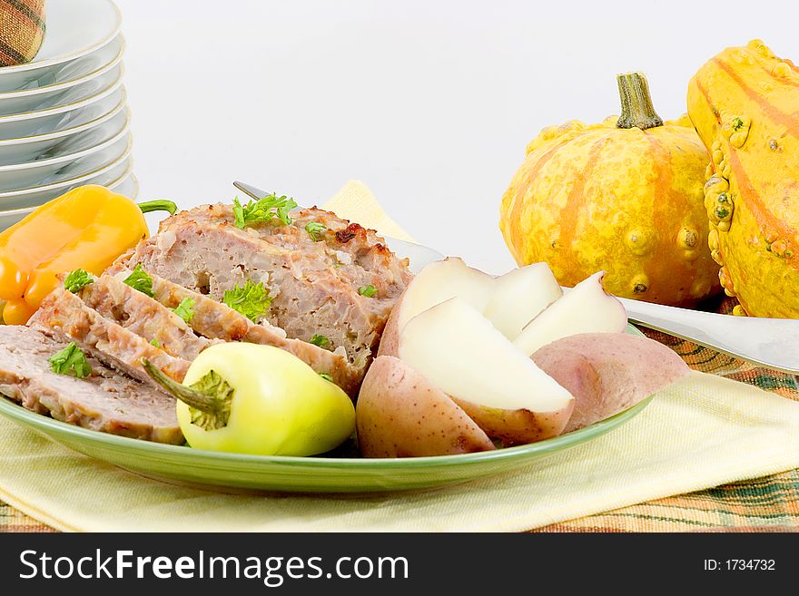 Veal and pork, left over from stuffed cabbage, makes a tasty loaf for a meal or sandwiches. Veal and pork, left over from stuffed cabbage, makes a tasty loaf for a meal or sandwiches.